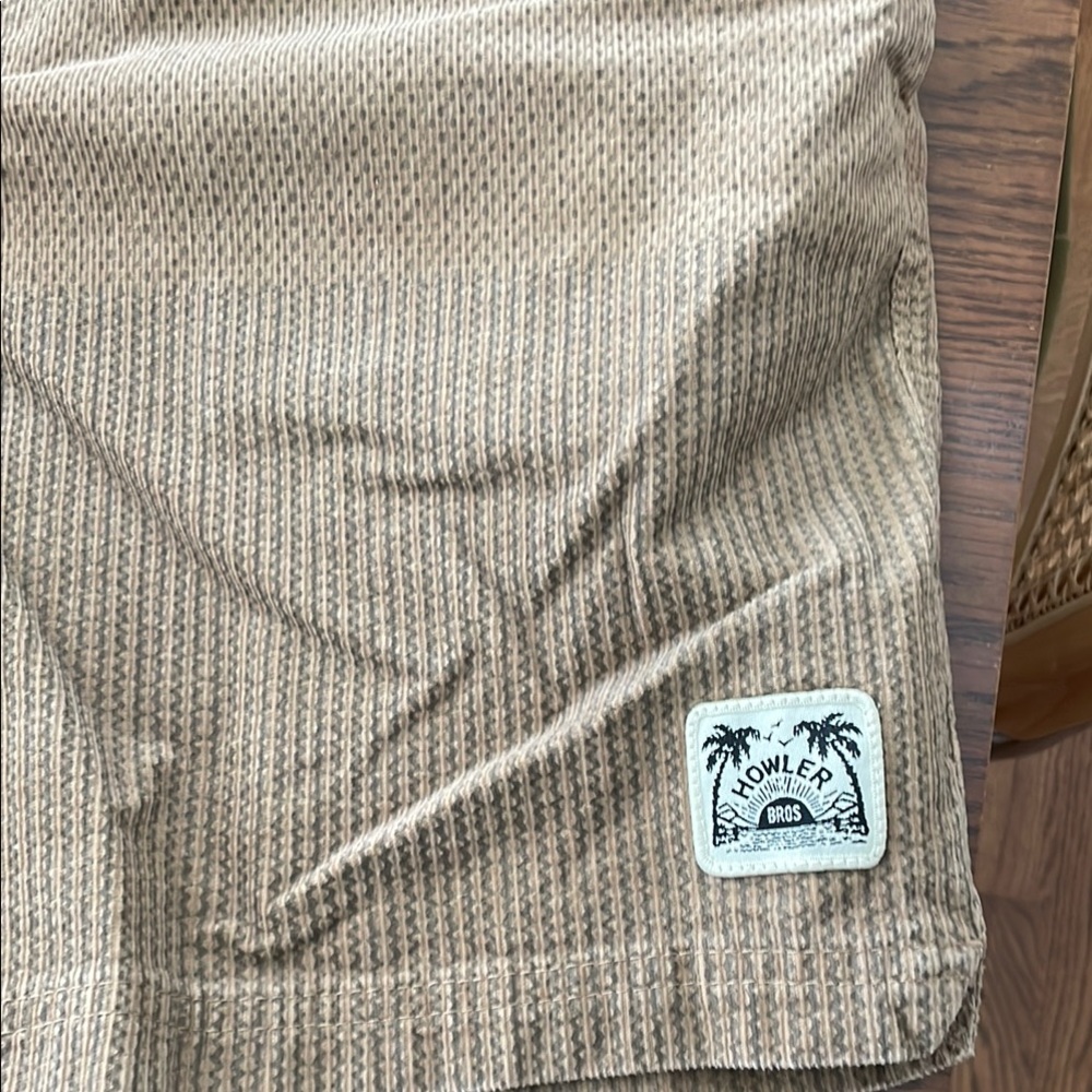 Howler Brothers Tan Striped Men Shorts